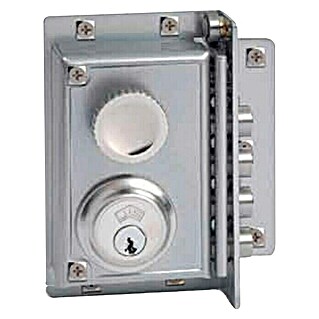 JiS Cerradura con cerrojo 240 (Tipo de bloqueo: Cerradura de bombín, DIN-Izquierda, Puerta exterior, Cromado mate)