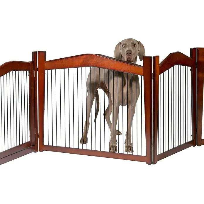 Dobar Hundekäfig - 101 x 71 x 80 cm, Geeignet für: Hunde - Das Holztor ist ideal für Haustiere. Es ist mit stilvollen schwarzen Metallstäben und einer schönen Holzoberfläche ausgestattet.