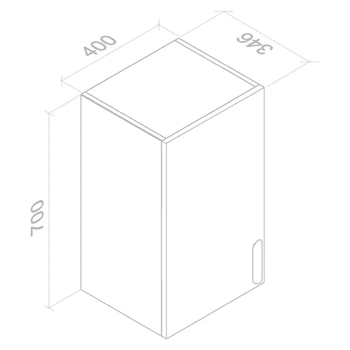 Top Element B Mueble alto de cocina - An x Pr x Al: 40 x 33 x 70 cm, Blanco - Imagen de un mueble de baño delgado en colores neutros, con dimensiones de 400 x 346 x 700 mm, perfecto para soluciones de almacenamiento que ahorran espacio.