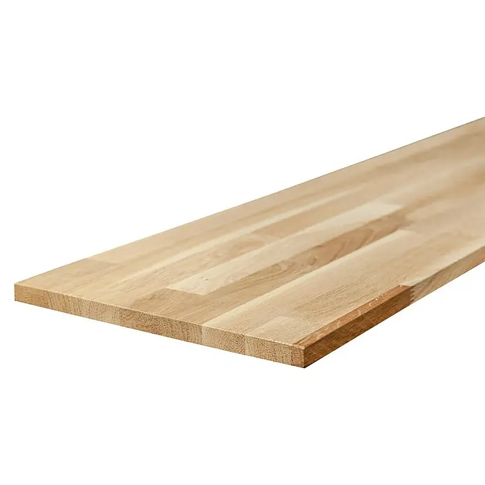 Exclusivholz Leimholzplatte Eiche slim - Eiche, Qualitätsstufe Leimholzplatte: B/C, 1.200 x 200 x 12,5 mm - Hochwertige, helle Holzplatte mit warmer Maserung, ideal für Möbelbau oder als stilvolle Arbeitsfläche. Natürliche Eleganz für jeden Raum.