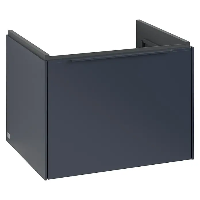Villeroy & Boch Subway 3.0 Waschbeckenunterschrank - Marine Blue, Anzahl Schubladen: 1 Stk., Farbe Griff: Monochrom, B x T x H: 57,2 x 47,8 x 42,9 cm, Mit Beleuchtung - Elegantes Badezimmerunterbauelement in dunklem Farbton. Das moderne Design bietet praktischen Stauraum im Badezimmer.