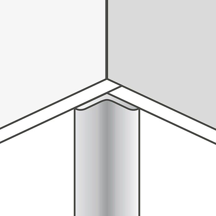 Inspiro Perfil esquina interior (An x L: 12 x 2.600 mm, Aluminio, Plata) | BAUHAUS