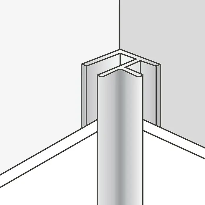 Inspiro Perfil esquinero exterior - L x An x Al: 2.600 x 20 x 12 mm, Aluminio, Plata - Perfil de esquina metálico para bordes y esquinas limpias. Protege y da un acabado profesional.