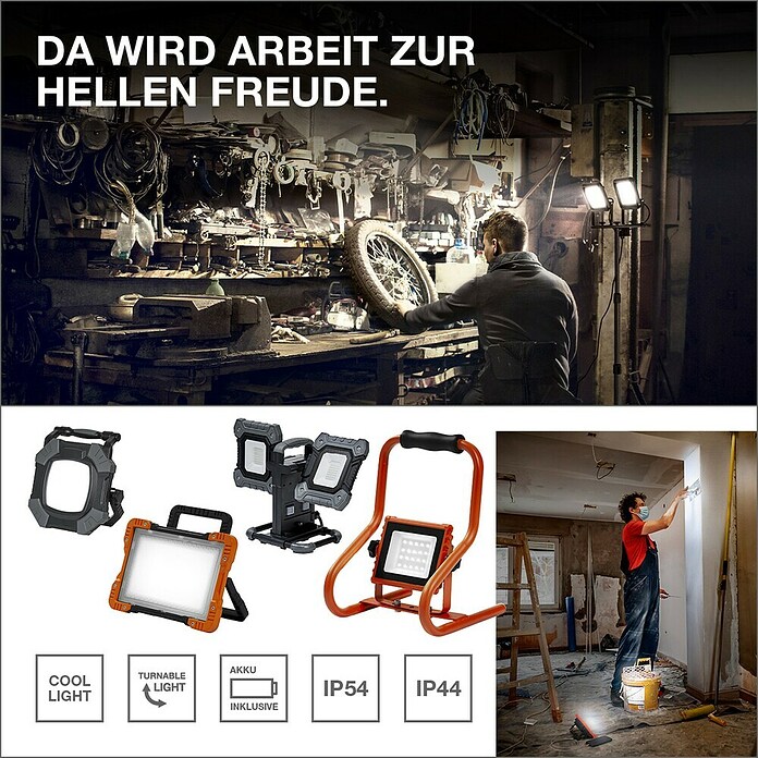 Ledvance LED Baustrahler Tripod (20 W, 2 000 lm, 6 500 K, 1 070 x 920 x 1 550 mm, IP54) | BAUHAUS