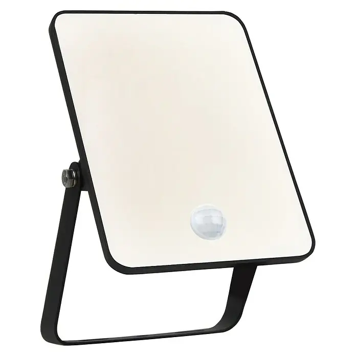 Ledvance Essential LED-Strahler Sensor - 1.900 lm, IP65, L x B x H: 173 x 111 x 33 mm - Nahaufnahme eines LED-Flutlichts mit Bewegungsmelder, ideal für den Außenbereich und zur Erhöhung der Sicherheit rund ums Haus.