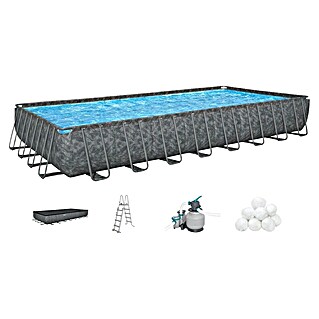 Bestway Bazen sa čeličnim okvirom APX 365 (Siva, 30.045 l, 956 x 488 x 132 cm)