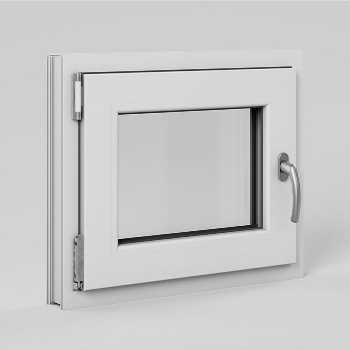 Solid Elements Kellerfenster (B x H: 60 x 50 cm, DIN Anschlag: Links, Weiß) | BAUHAUS