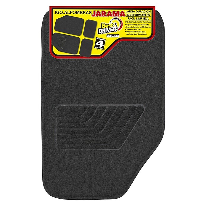 Rolmovil Juego de alfombrillas para coche Jarama (4 pzs., Negro) | BAUHAUS