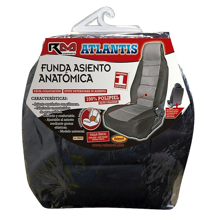 Rolmovil Funda para asientos de coche Atlantis (Negro/Gris, Polipiel) | BAUHAUS