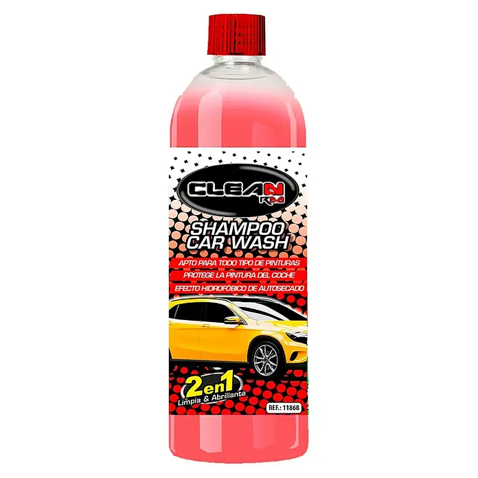 Rolmovil Clean Detergente para automóvil - 750 ml - Botella de champú para coches 2 en 1 Clean RM: Limpia y pule todo tipo de pinturas, protege la pintura con efecto hidrofóbico.