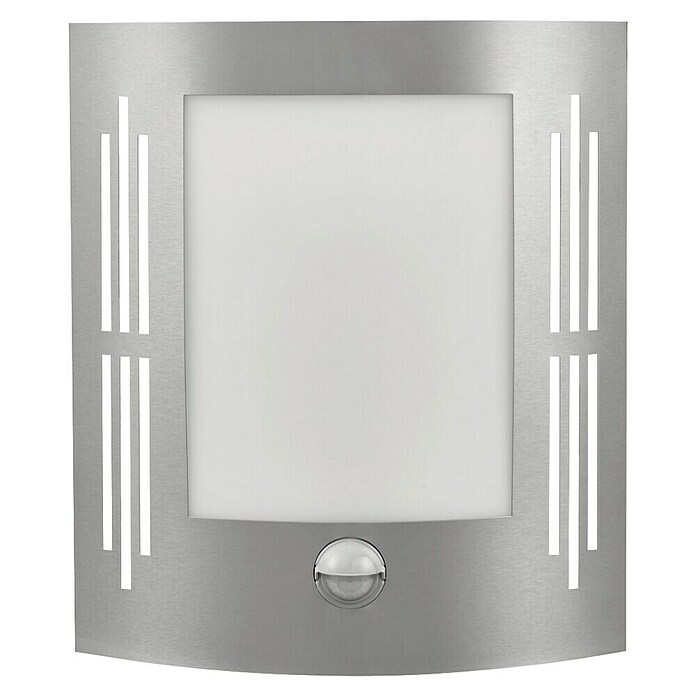 Eglo Vanjska svjetiljka sa senzorom City  (60 W, Plemeniti čelik, Bijele boje, IP44) | BAUHAUS
