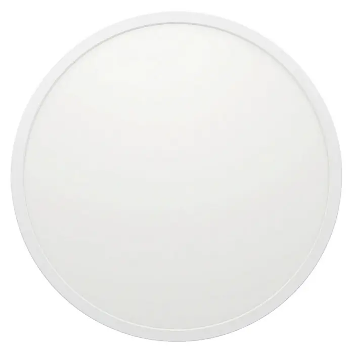 Eglo connect.z LED-Panel rund Rovito-Z - 16,8 W, Ø x H: 50 x 3,2 cm, Weiß, RGBW - Nahaufnahme einer runden, weißen LED-Deckenleuchte, die ein helles und gleichmäßiges Licht für jeden Raum bietet.
