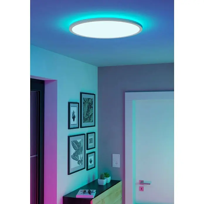 Eglo connect.z LED-Panel rund Rovito-Z - 16,8 W, Ø x H: 50 x 3,2 cm, Weiß, RGBW - Moderne LED-Deckenleuchte mit Farbwechsel für stimmungsvolle Beleuchtung im Raum. Die Lampe sorgt für angenehmes Licht und Atmosphäre.