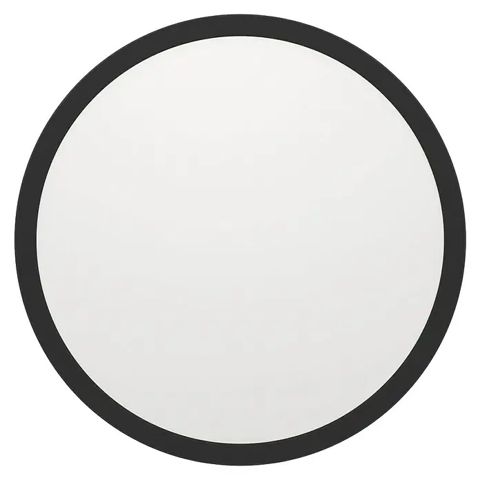 Eglo connect.z LED-Panel rund Rovito - 22 W, Ø x H: 39 x 3 cm, Schwarz, Neutralweiß - Nahaufnahme einer runden, weißen LED-Deckenleuchte mit schlichtem, schwarzem Rahmen, ideal für moderne Innenräume.