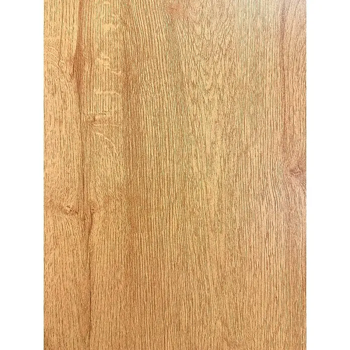 Bariperfil Panel de pared Roble Auro - 260 x 25 cm, Roble - Primer plano de un suelo laminado que muestra una clara veta de la madera. La textura de la madera le da al suelo un aspecto natural.