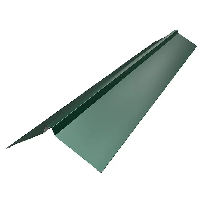 Metdach Dachfirst Gerade PP12 - Grün, Länge: 100 cm, Stahl - Detailaufnahme einer grünen Firstabdeckung für Dächer, die Schutz und eine ästhetische Dachlinie bietet. Ideal für Neubau oder Renovierung.