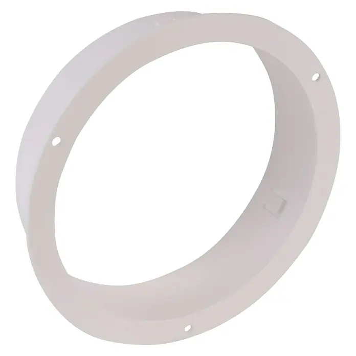 Air-Circle Schlauch-Anschlussstutzen - Durchmesser: 100 mm - Weiße Lautsprecherhalterung mit mehreren Löchern, ideal zur Befestigung von Lautsprechern an Wänden oder Decken, für ein sauberes Erscheinungsbild.