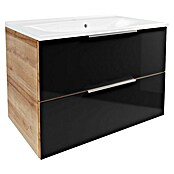Fackelmann B.brillant Badmöbel-Set (Gesamtbreite Badmöbel: 80 cm, Mit Gussmarmorbecken, Anthrazit/Ast Eiche, Material Waschbecken: Marmorguss) | BAUHAUS