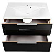 Fackelmann B.brillant Badmöbel-Set (Gesamtbreite Badmöbel: 80 cm, Mit Gussmarmorbecken, Anthrazit/Ast Eiche, Material Waschbecken: Marmorguss) | BAUHAUS