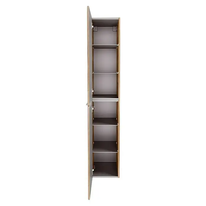 Fackelmann B.brillant Hochschrank - B x T x H: 30 x 31,8 x 162 cm, Weiß - Offener Hochschrank mit mehreren Regalen für zusätzlichen Stauraum und Organisation.