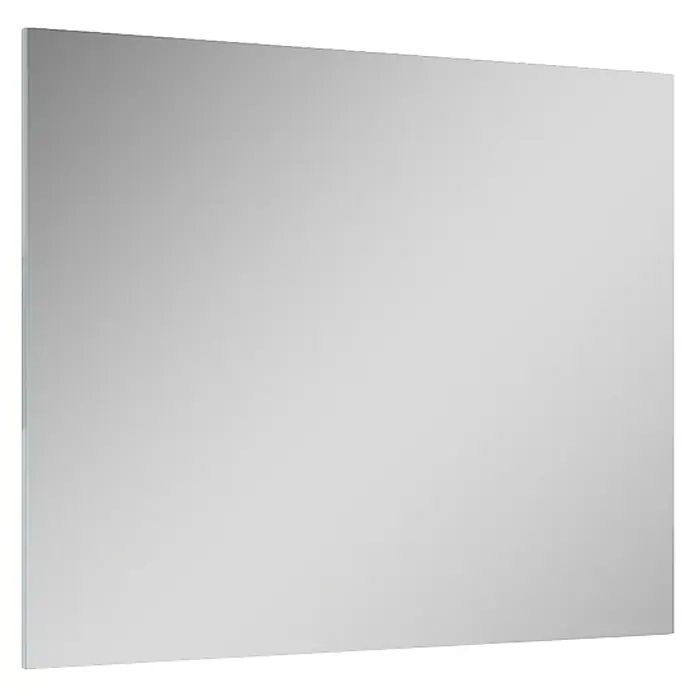 Riva Wandspiegel Sote - 100 x 80 cm - Das Bild zeigt einen modernen, rahmenlosen Spiegel mit einer glatten Oberfläche, ideal für Badezimmer oder Schlafzimmer.