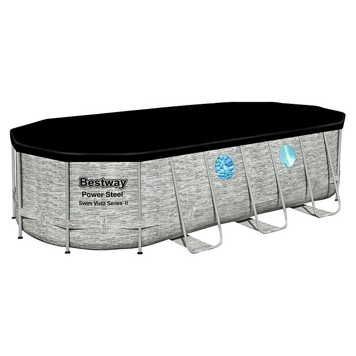 Bestway Bazen sa čeličnim okvirom Power Steel Swim Vista  (Siva, 13.430 l) | BAUHAUS