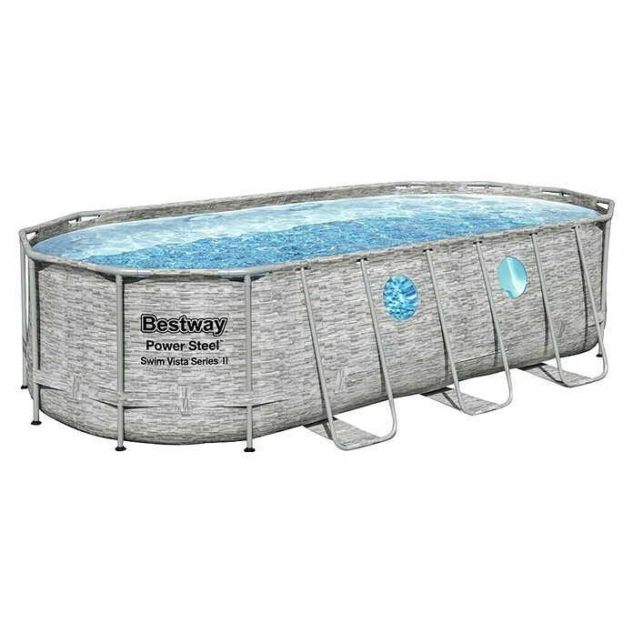 Bestway Montažni bazen Power Steel Swim Vista  (Siva, 13.430 l) | Bazeni z okvirjem | Montažni bazeni | Vrtni bazeni | Bazeni | Vrt in prosti čas | Izdelki | BAUHAUS