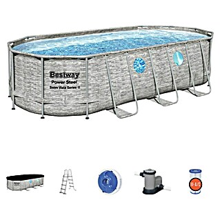 Bestway Bazen sa čeličnim okvirom Power Steel Swim Vista (Siva, 13.430 l)