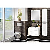 Fackelmann B.clever Badmöbel-Set (Gesamtbreite Badmöbel: 60 cm, Mit Gussmarmorbecken, Weiß, Hochglänzend) | BAUHAUS