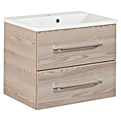 Fackelmann B.clever Badmöbel-Set (Gesamtbreite Badmöbel: 60 cm, Mit Gussmarmorbecken, Alaska Esche Holzoptik, Matt) | BAUHAUS