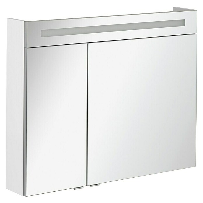 Fackelmann B.clever LED-Spiegelschrank (2-türig, B x H: 90 x 70,6 cm, Weiß) | BAUHAUS