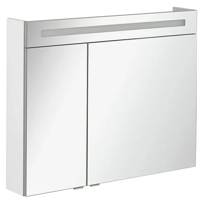 Fackelmann B.clever LED-Spiegelschrank - B x H: 90 x 70,6 cm, Weiß, Anzahl Türen: 2 Stk. - Modern gestalteter Badezimmerschrank mit verspiegelten Türen und integrierter Beleuchtung für eine stilvolle Badgestaltung.