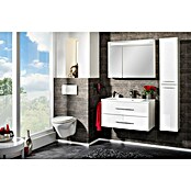 Fackelmann B.clever Badmöbel-Set (Gesamtbreite Badmöbel: 90 cm, Mit Gussmarmorbecken, Weiß, Matt) | BAUHAUS