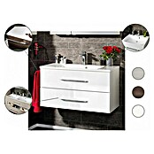 Fackelmann B.clever Badmöbel-Set (Gesamtbreite Badmöbel: 60 cm, Mit Gussmarmorbecken, Weiß, Hochglänzend) | BAUHAUS