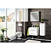 Fackelmann B.clever Badmöbel-Set (Gesamtbreite Badmöbel: 60 cm, Mit Gussmarmorbecken, Weiß, Hochglänzend) | BAUHAUS
