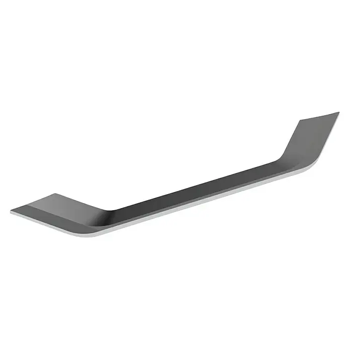 Fackelmann B.clever Badmöbel-Set - Gesamtbreite Badmöbel: 60 cm, Mit Gussmarmorbecken, Weiß, Hochglänzend - Detailaufnahme eines grauen Eckprofils, das sich ideal für moderne Innenräume eignet und Funktionalität mit minimalistischem Design verbindet.