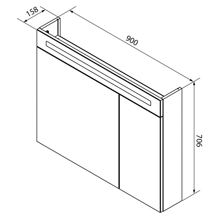 Fackelmann B.clever LED-Spiegelschrank (2-türig, B x H: 90 x 70,6 cm, Holzoptik Alaska Esche) | BAUHAUS