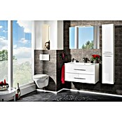 Fackelmann B.clever Badmöbel-Set (Gesamtbreite Badmöbel: 90 cm, Mit Gussmarmorbecken, Weiß, Matt) | BAUHAUS