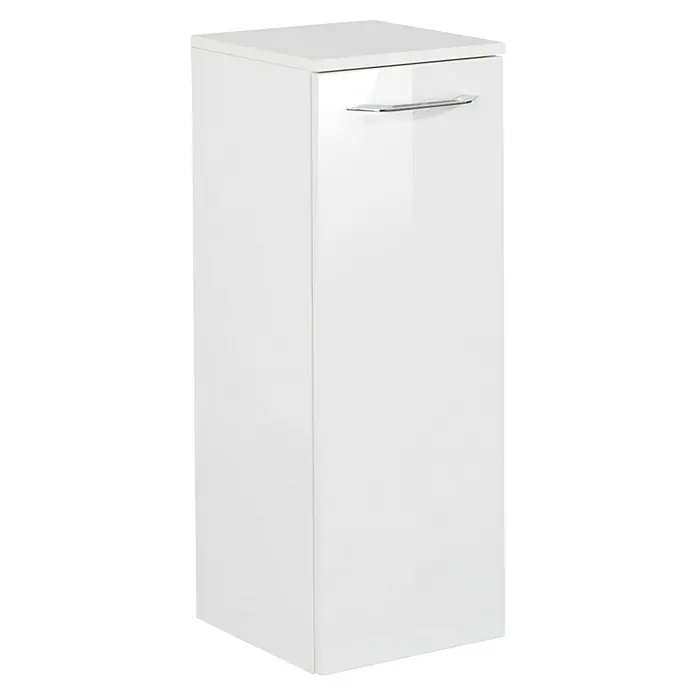 Fackelmann B.clever Bad-Midischrank - B x T x H: 30,2 x 32 x 81 cm, Weiß - Ein eleganter, weißer Badezimmerschrank mit einem schlichten, modernen Griff, der ideal für die Aufbewahrung im Badezimmer ist.