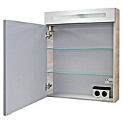 Fackelmann B.clever LED-Spiegelschrank (1-türig, B x H: 60 x 70,6 cm, Holzoptik Alaska Esche) | BAUHAUS