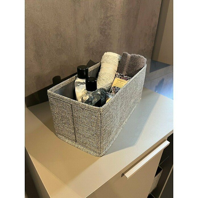 Fackelmann B.Paris Bad-Aufbewahrungskorb (L x B x H: 28 x 13 x 12 cm, Polyester, Faltbar, Grau) | BAUHAUS