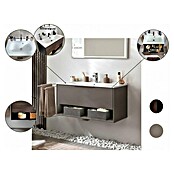 Fackelmann B.Paris Badmöbel-Set (Gesamtbreite Badmöbel: 70,5 cm, Mit Glasbecken, Rigoletto Eiche Holzoptik/Schwarz) | BAUHAUS