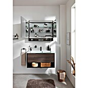 Fackelmann B.Paris Badmöbel-Set (Gesamtbreite Badmöbel: 90,5 cm, Mit Glasbecken, Rigoletto Eiche Holzoptik/Schwarz) | BAUHAUS