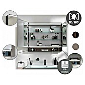Fackelmann B.Paris LED-Spiegelschrank (B x H: 90 x 71,8 cm, 2-türig, Cubanit Grau) | BAUHAUS