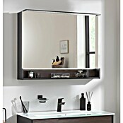 Fackelmann B.Paris LED-Spiegelschrank (B x H: 90 x 71,8 cm, 2-türig, Rigoletto Eiche Holzoptik/Schwarz) | BAUHAUS