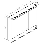 Fackelmann B.Paris LED-Spiegelschrank (B x H: 90 x 71,8 cm, 2-türig, Cubanit Grau) | BAUHAUS