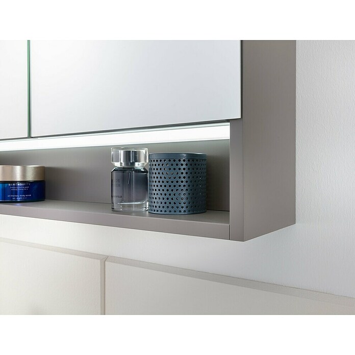 Fackelmann B.Paris LED-Spiegelschrank (B x H: 70 x 71,8 cm, 2-türig, Cubanit Grau) | BAUHAUS