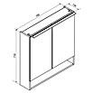 Fackelmann B.Paris LED-Spiegelschrank (B x H: 70 x 71,8 cm, 2-türig, Cubanit Grau) | BAUHAUS