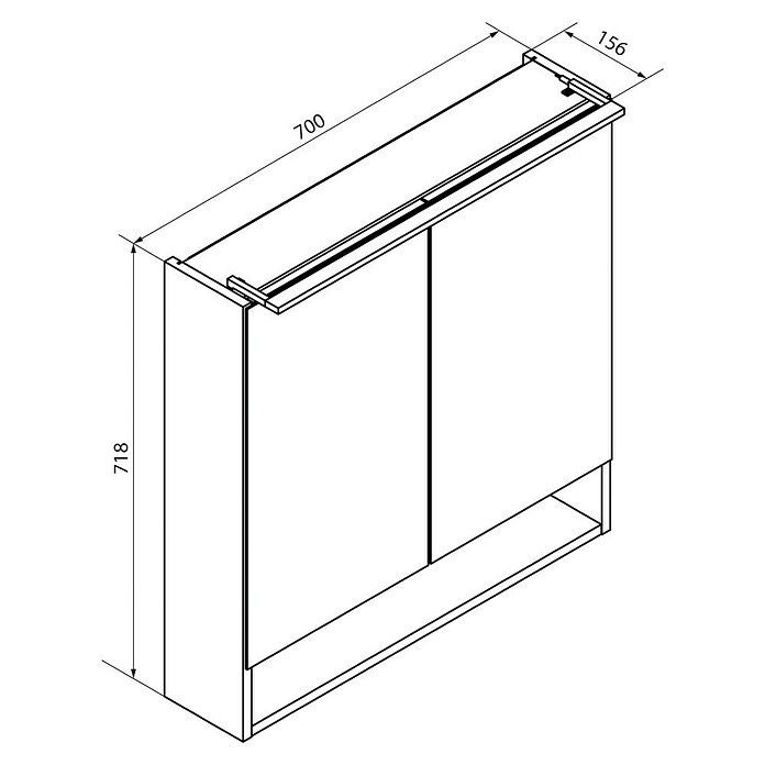 Fackelmann B.Paris LED-Spiegelschrank (B x H: 70 x 71,8 cm, 2-türig, Cubanit Grau) | BAUHAUS