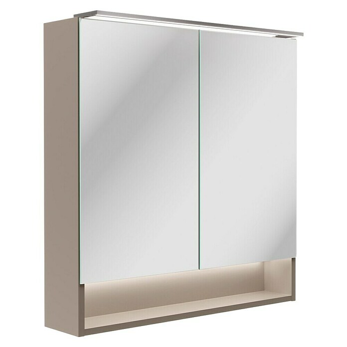 Fackelmann B.Paris LED-Spiegelschrank (B x H: 70 x 71,8 cm, 2-türig, Cubanit Grau) | BAUHAUS